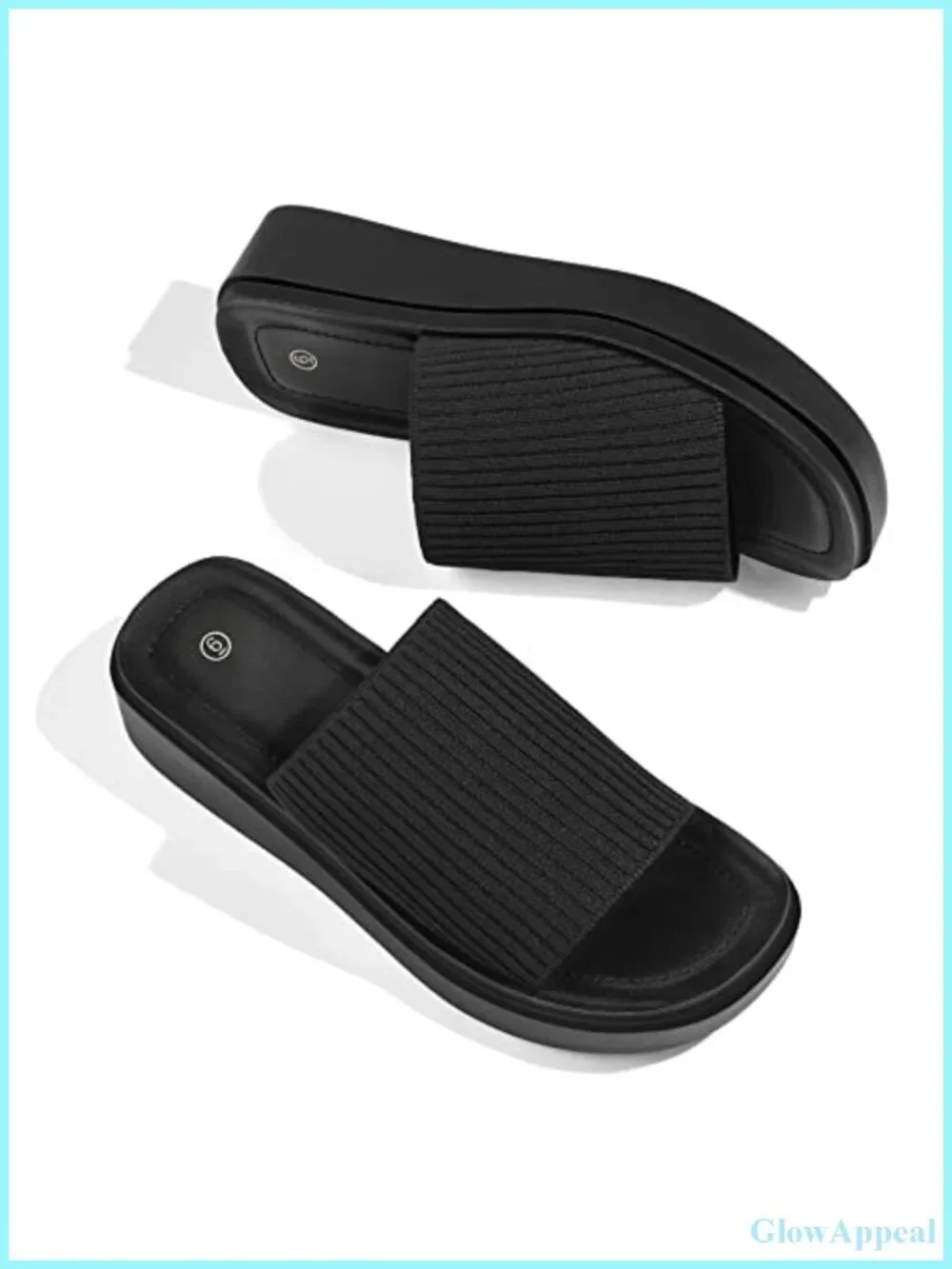 Women's Knit Platform Sandals Breathable Non-Slip Summer Slides